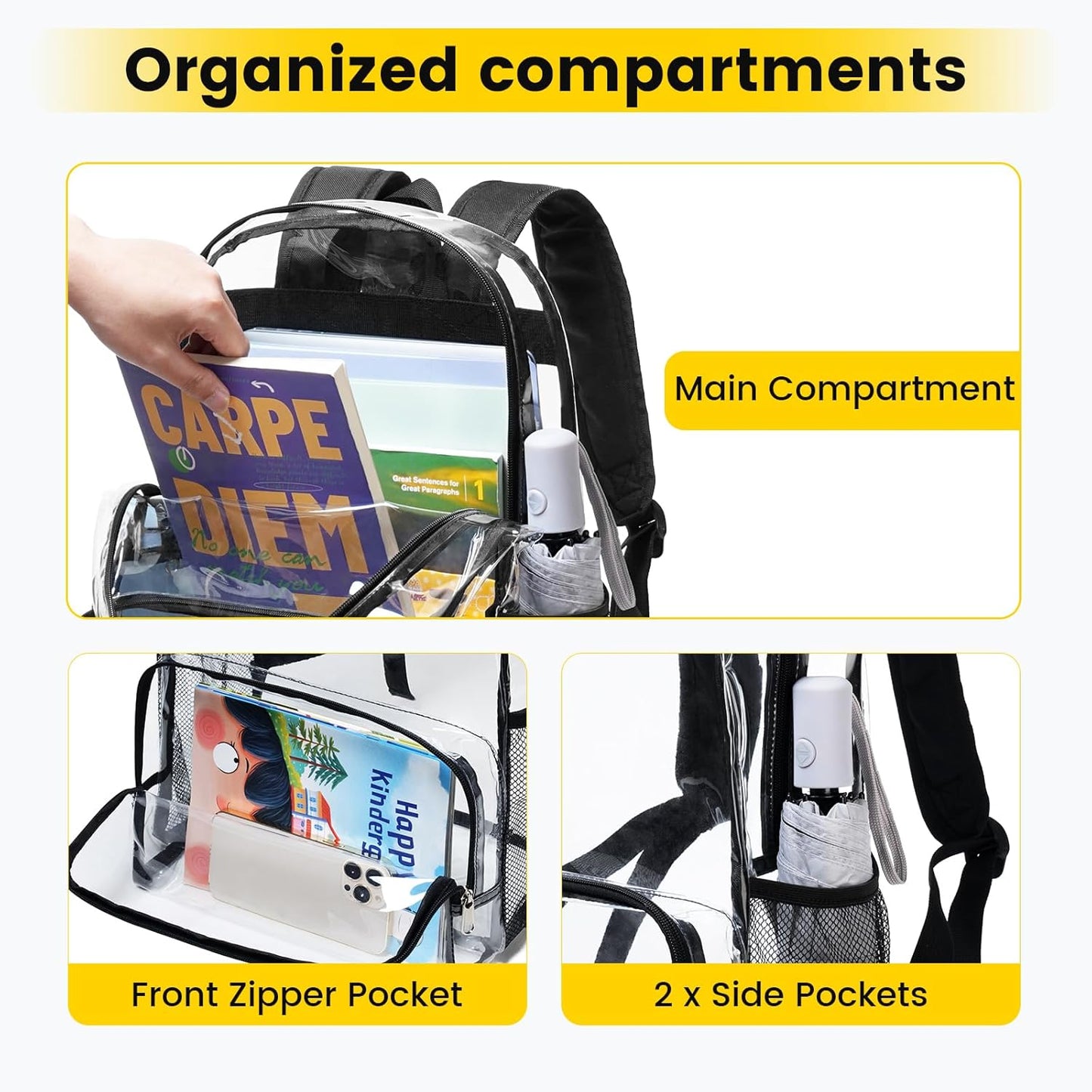 Vorspack Clear Backpack – Black