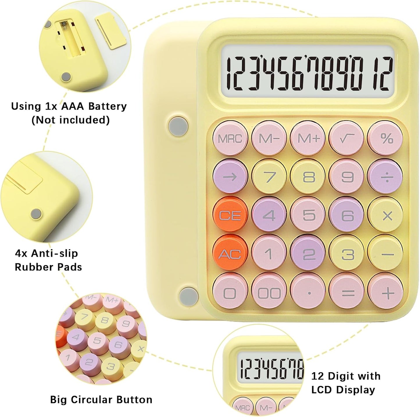 UPIHO Black 12-Digit Calculator