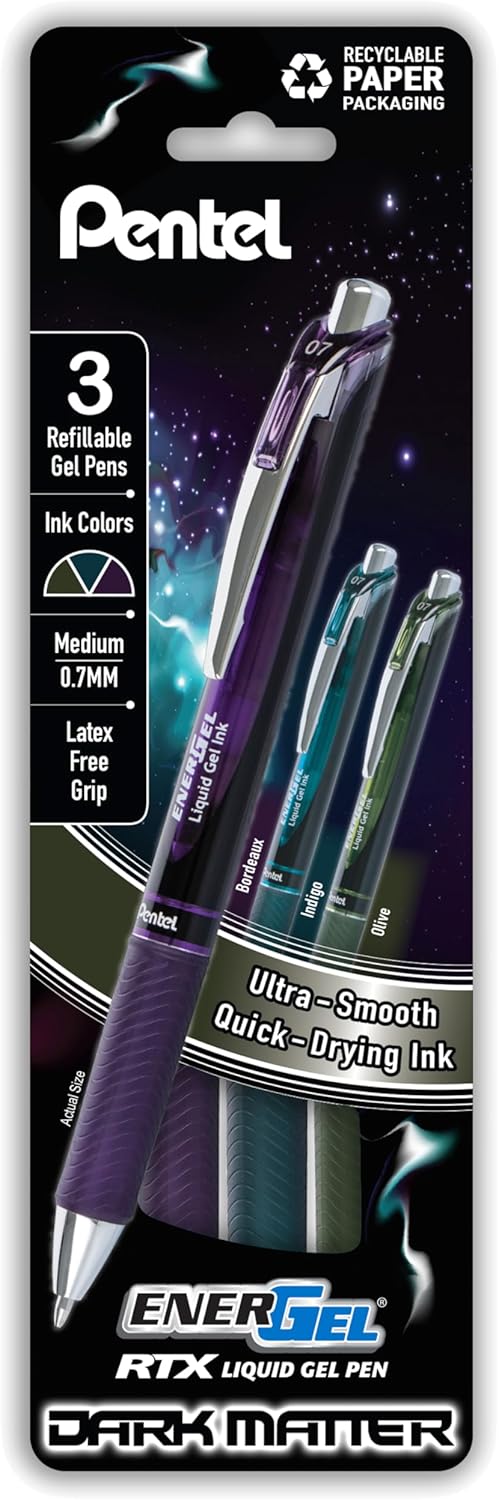 Pentel EnerGel RTX Gel Pens 0.7mm – 3 Pack