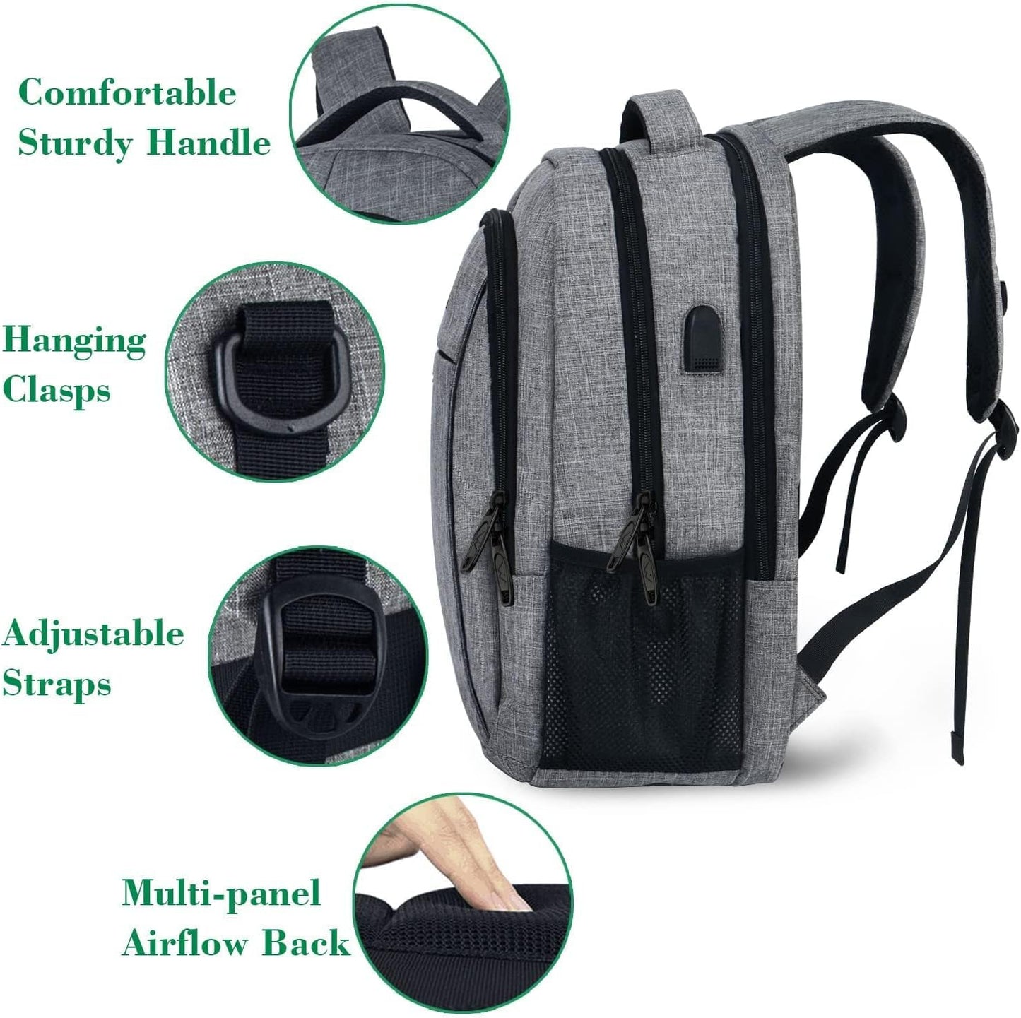 MATEIN 15.6" Laptop Backpack – Grey