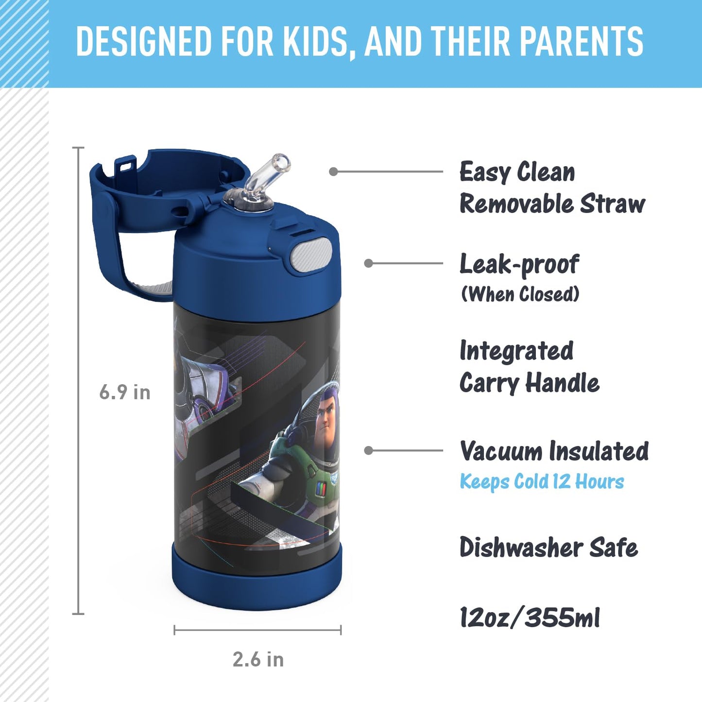 THERMOS FUNTAINER Water Bottle with Straw