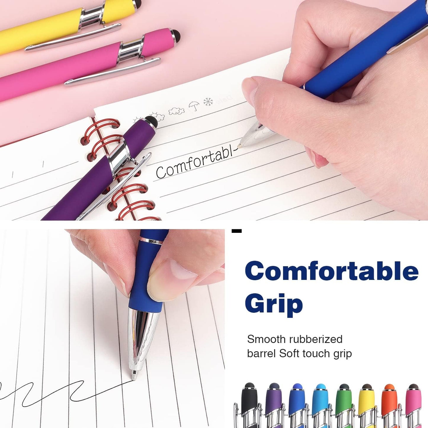 8-Pack 2-in-1 Stylus Ballpoint Pens