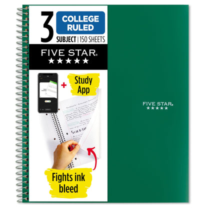Five Star 3-Subject Notebook – Pacific Blue