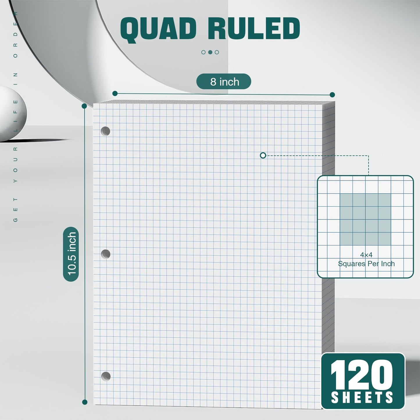 Graph Paper 8×10.5 – 120 Sheets