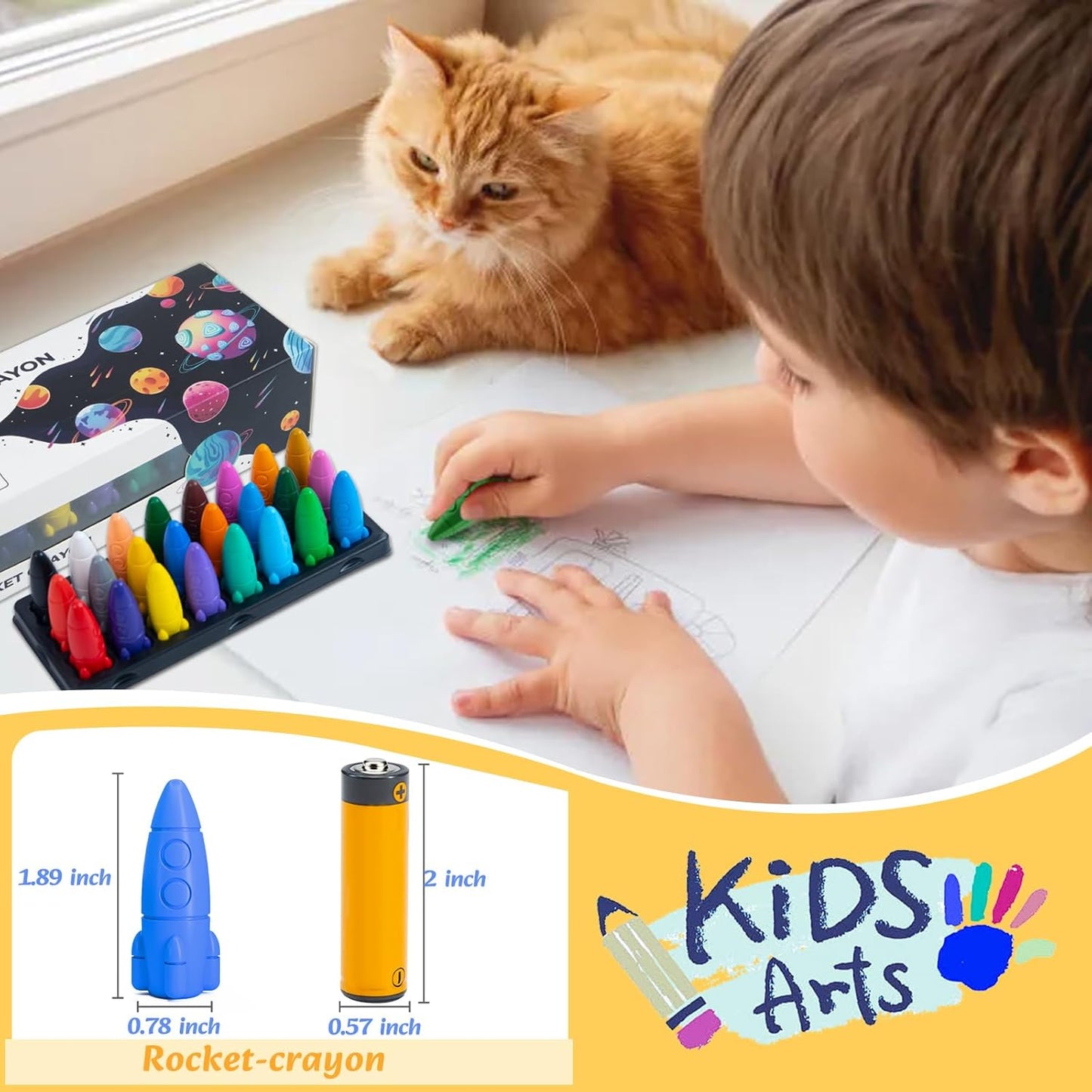 12 Colors Toddler Crayons – Washable