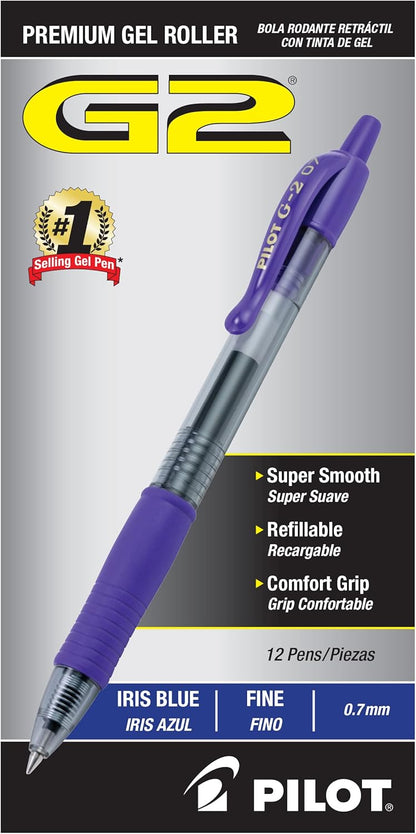 Pilot G2 Gel Pens 0.7mm – Black, 12 Pack