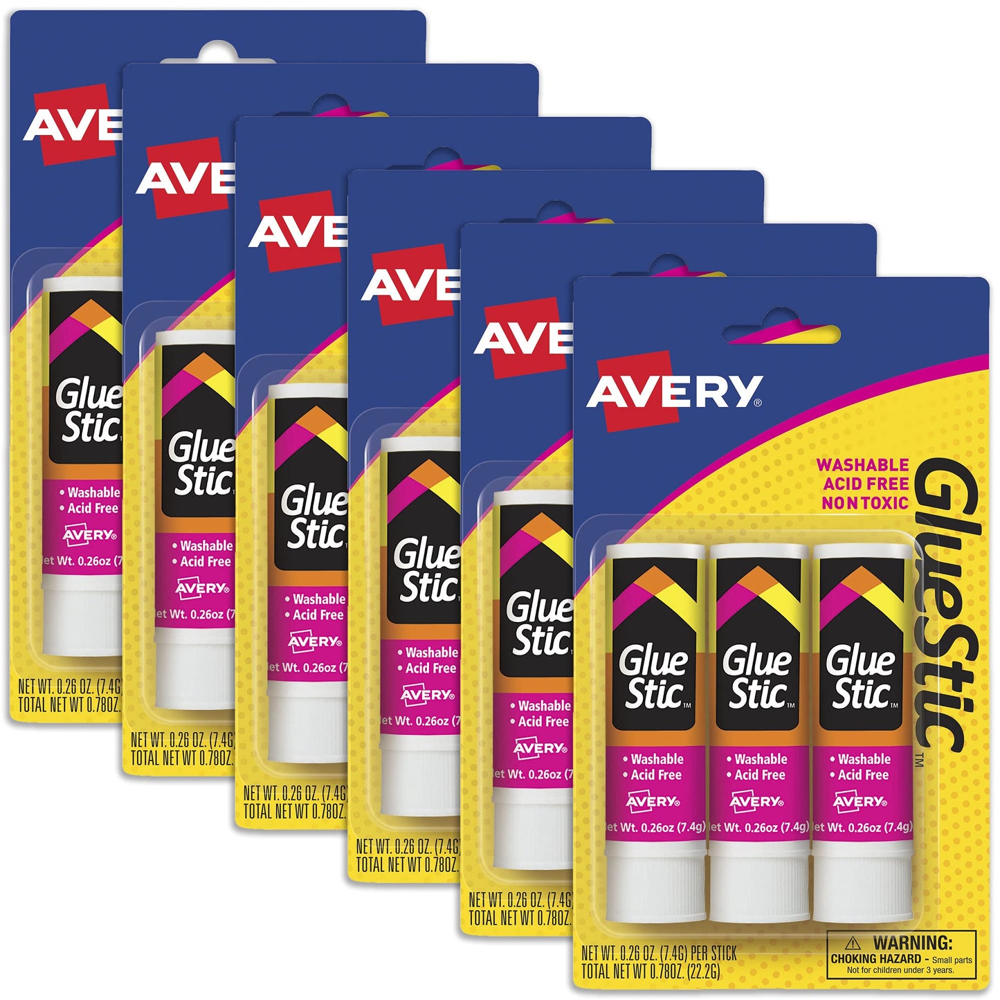 Avery White Glue Stick 3-Pack