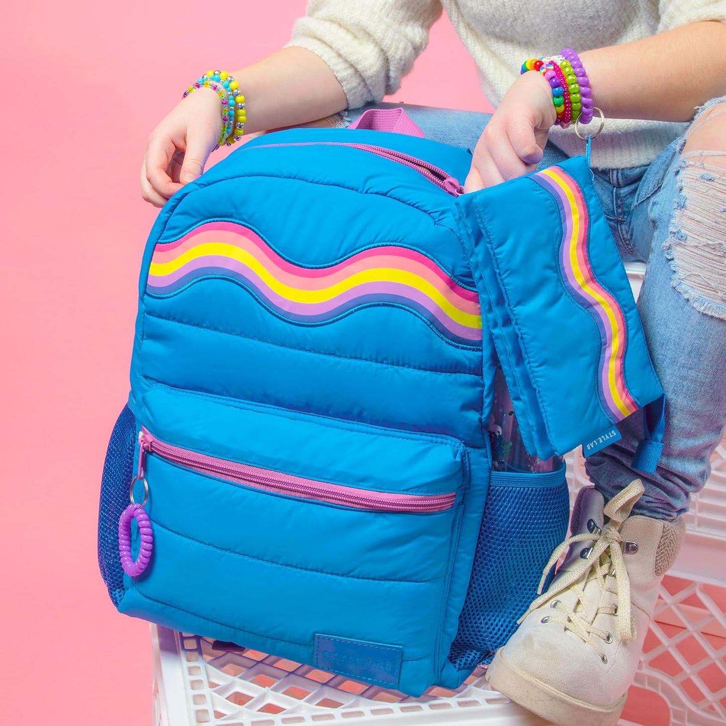 Kids Rainbow Backpack with Pencil Pouch
