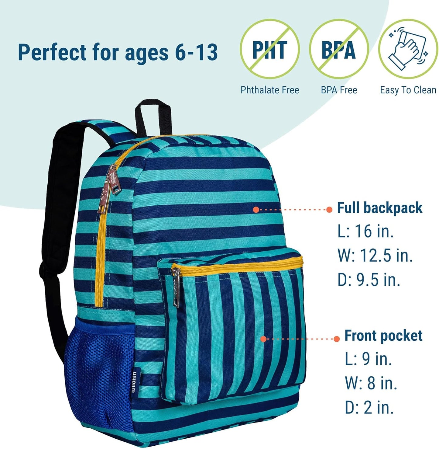 Wildkin Kids Backpack – Blue Stripes