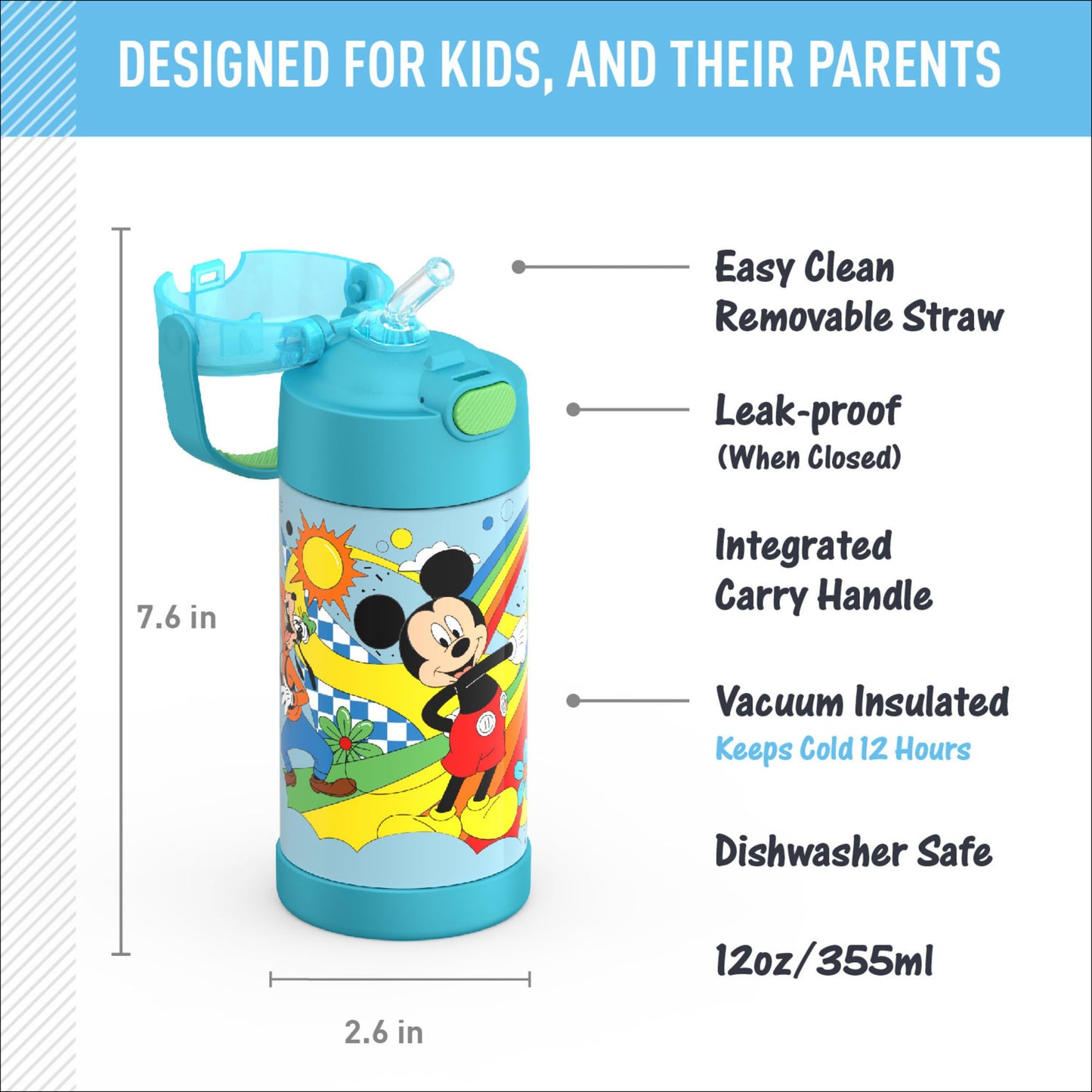 THERMOS FUNTAINER Water Bottle with Straw