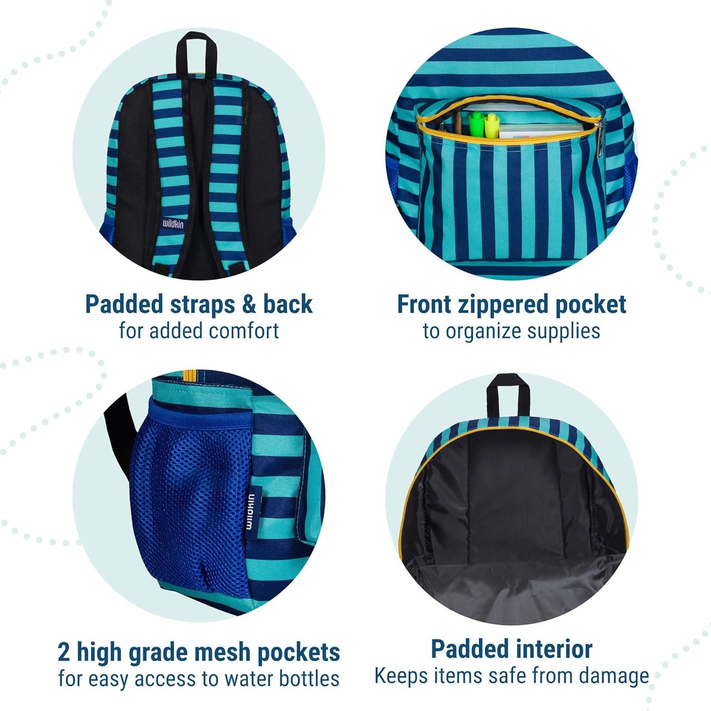 Wildkin Kids Backpack – Blue Stripes