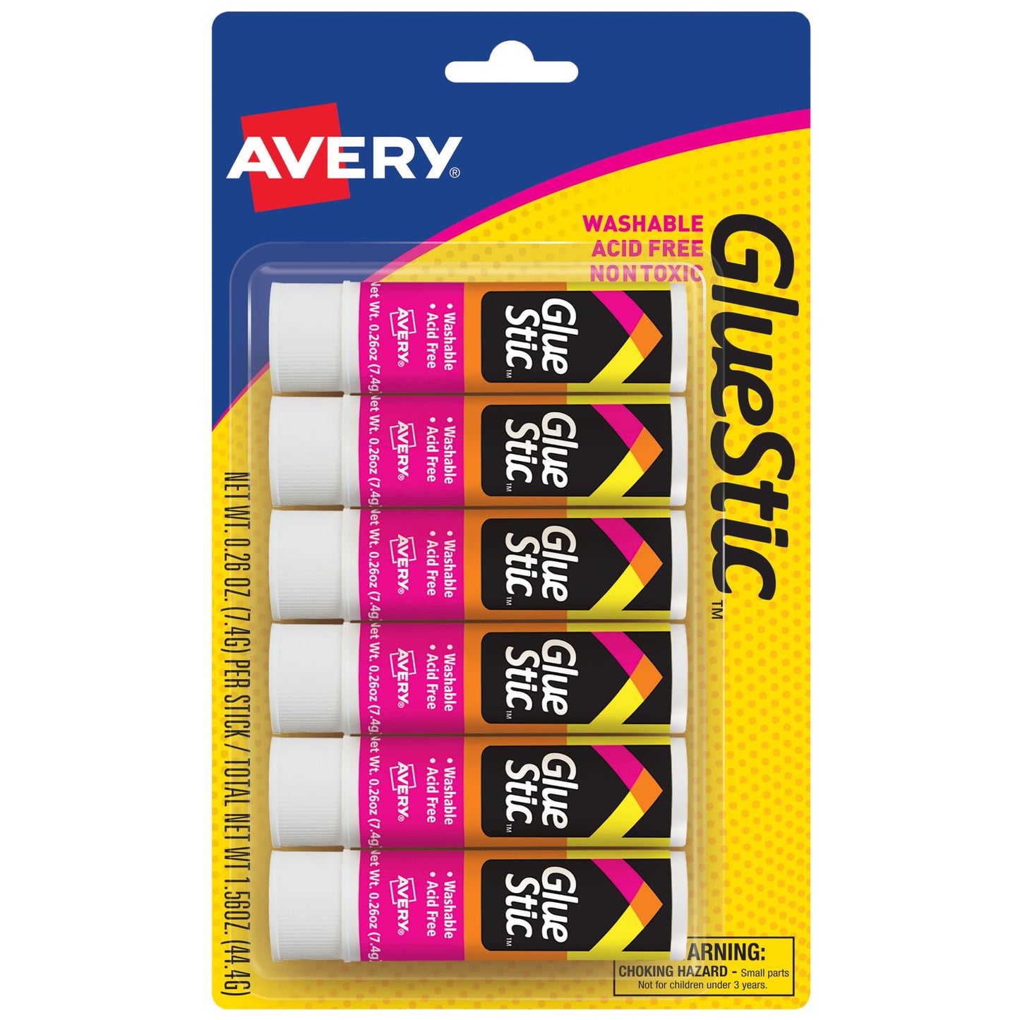Avery White Glue Stick 3-Pack