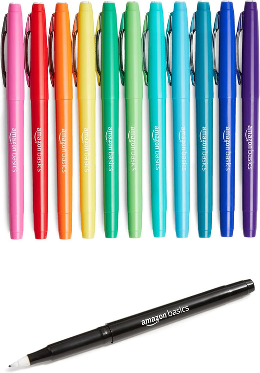 Amazon Basics Felt Tip Markers – 12 Pack