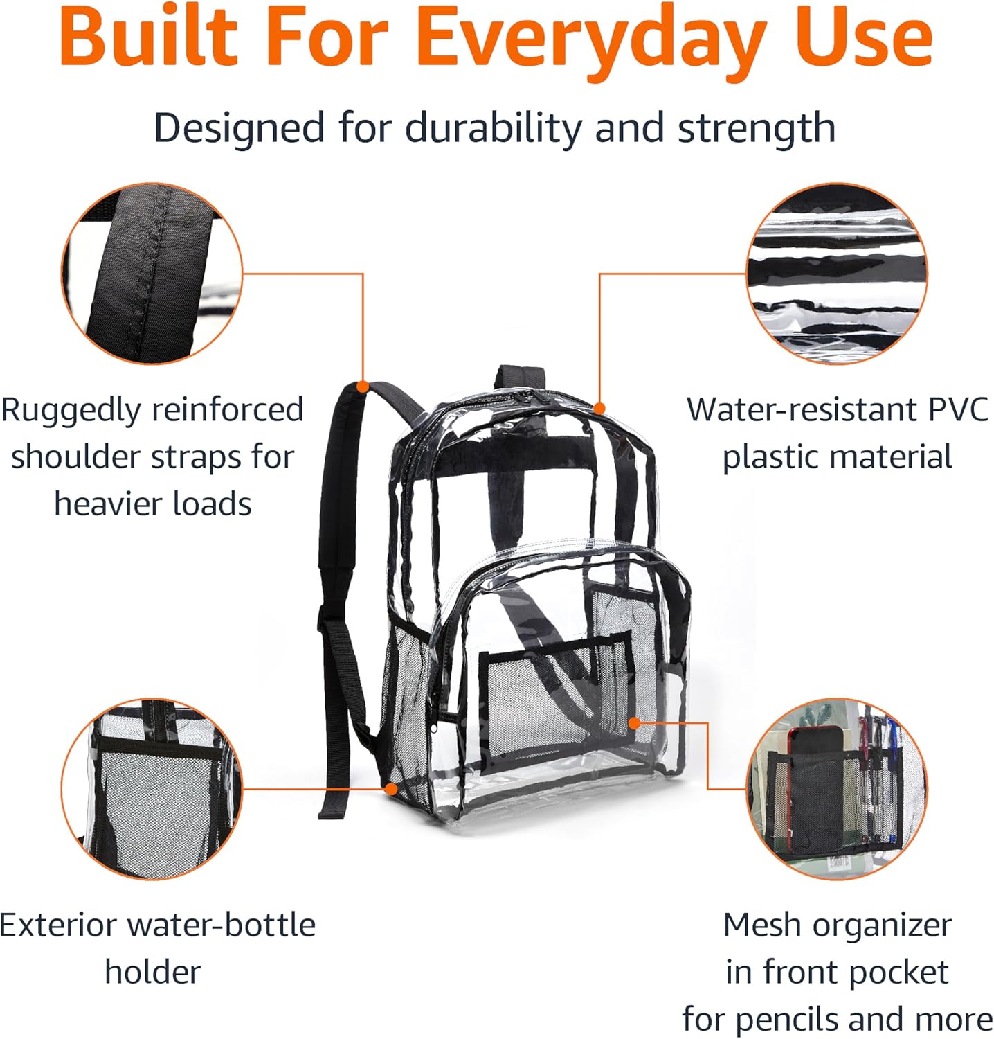 Amazon Basics Clear School Backpack
