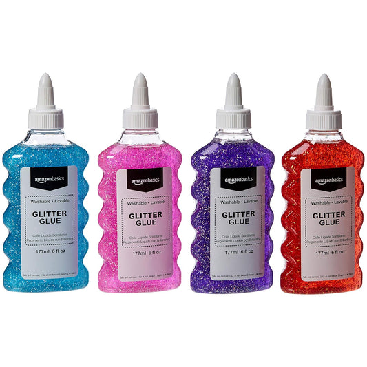 Amazon Basics Glitter Glue 4-Pack